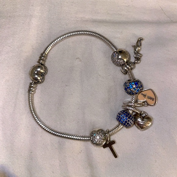 PANDORA bracelet with 8 charms - Picture 1 of 2